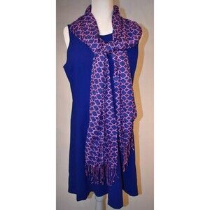 Loft Dress Royal Blue Sleeveless Dress  12 Petite With Matching Scarf